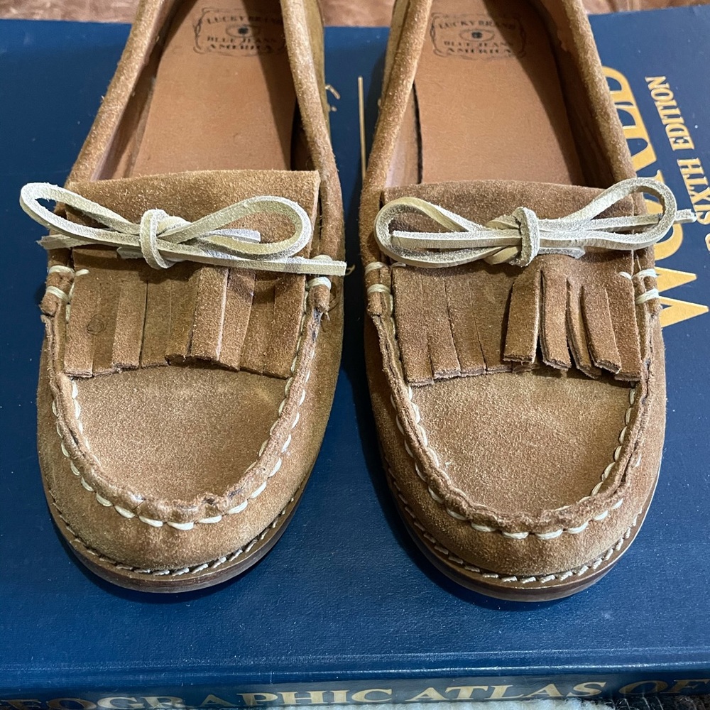 Lucky Brand Suede Kiltie Loafer Brown Sz 11/41 New